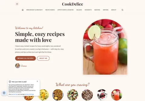 Cook Delice homepage preview