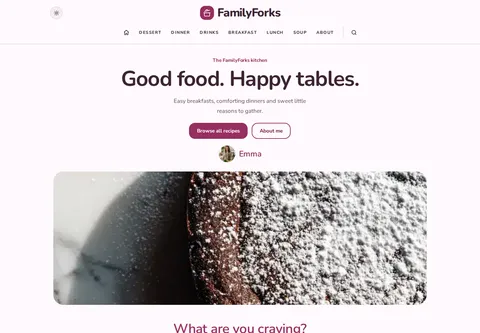 Family Forks homepage preview