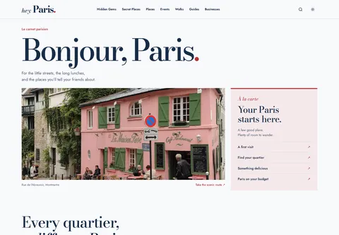 Hey Paris homepage preview