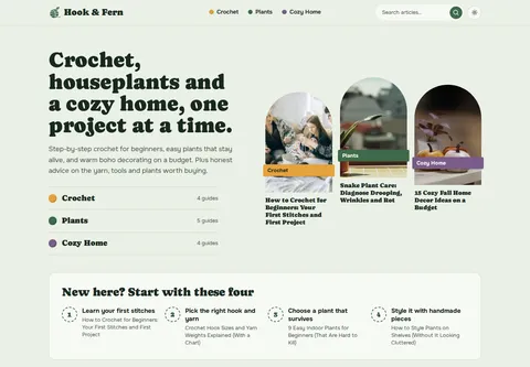 Hook & Fern homepage preview