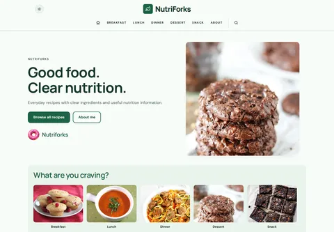 Nutriforks homepage preview