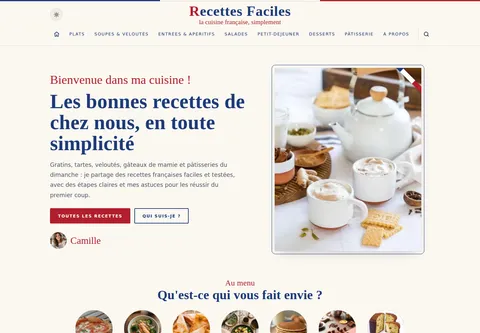 Recette Faciles homepage preview