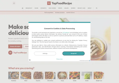 Top Food Recipe homepage preview